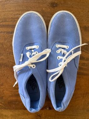 Vans Low-Top Lace-Up Sneakers in Light Blue with White Trim